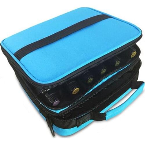 42 Bottles Essential Oil Carrying Case Make Up Storage Bag Double Zipper Cosmetic Bag 3 Colors For Traveling Sturdy
