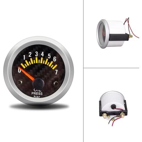 52mm Oil Pressure Gauge Car Meter with Sensor 0-7 Bar Pressure Gauge Auto Car Meter Racing Oil Press Gauge Sensor Accessories