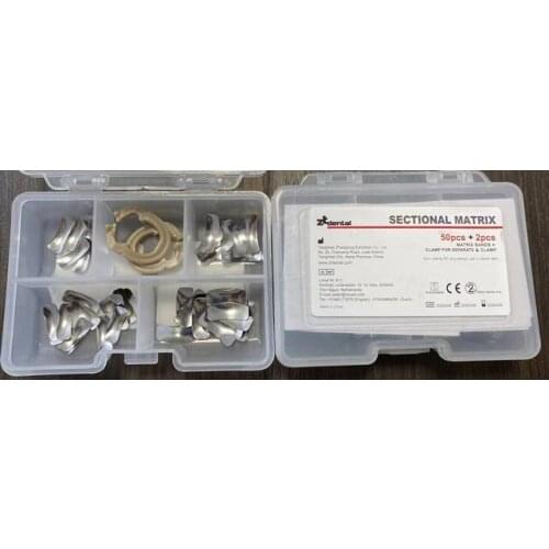 5Boxes Ztdental Sectional Matrix Bands Clap for Separate Clamp Always Use Rubber Dam Composite Matrie X50Pis Clip x2Pis