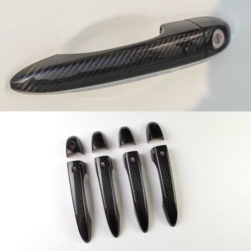 8pcs Real carbon fiber Auto outer door handle cover for Maserati Ghibli quattroporte Levante 2014-2020 car styling