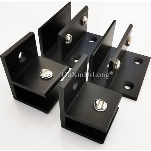 8PCS Black Aluminum F Type Glass Clamp Glass Shelf Brackets Shelf Holder Supports Brackets Clamps For 8-10mm/10-12mm Glass