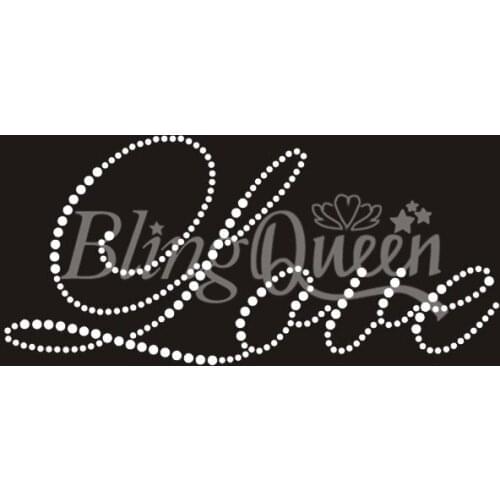 BlingQueen 25PCS/LOT Korean A Grade Rhinestone Hot Fix Transfers Bridal Love Design