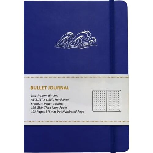 Jiumu 192 Pages Index Page A5 Elastic Strap Bullet Notebook With Dot Grid Number Page