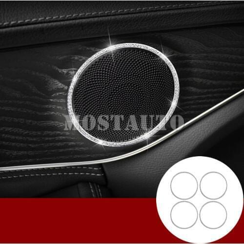 For Benz E Class W213 Rhinestone Style Car Door Speaker Trim Cover 2017-2018 4pcs Car Accessories Interior Car Decor Car Trim