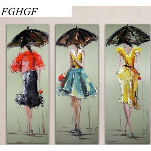 FGHGF Frameless Beautiful Three Women DIY Painting By Numbers Kits Coloring Painting On Canvas Handpainted Home Decor
