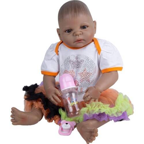 Clearance Hand Painted 23 Inch Full Silicone Body Reborn Baby Dolls Toddler Doll Baby Lifelike For Kids Birthday Gifts Toys