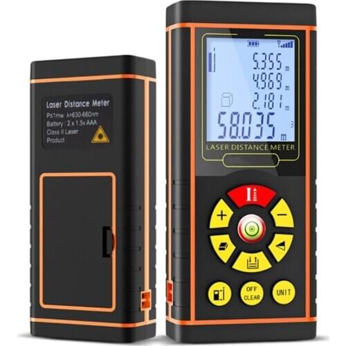 Laser Measure Digital Laser Distance Meter 40/60/80/100/120 Meter, Pythagorean Mode, Measure Distance, Area and Volume, MIN, MAX