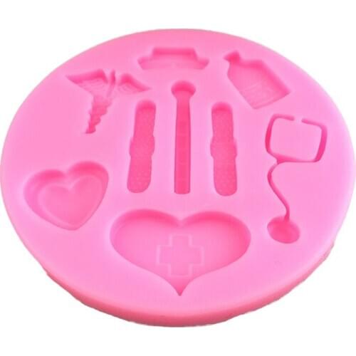 Medical tools nurse supplies pill thermometer modeling silicone mold baking cake decoration tool chocolate