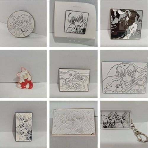 Cosmile Inuyasha Sesshoumaru Kikyo Higurashi Kagome Metal Badge White Brooch Pins Button Bag Decorate Cosplay Gift Limited