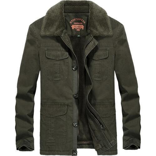 Winter Jacket Men Parkas Coat Thick Warm Fleece Jackets Military Jacket Men Multi Pockets Veste Homme Hiver Big Size M-4XL