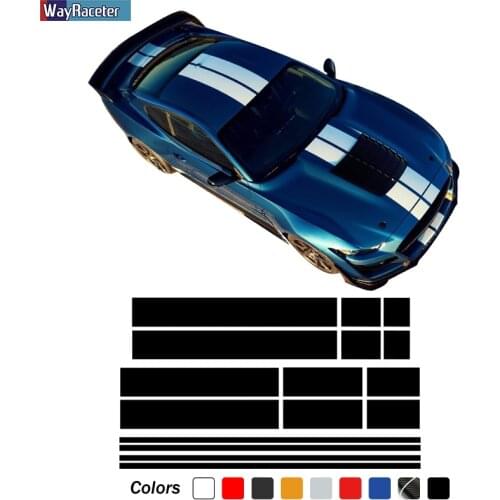 Door Side Stripes Skirt Sticker Car Hood Roof Rear Trunk Body Kit Decal For Ford Mustang 2015-Present Shelby GT Accessories