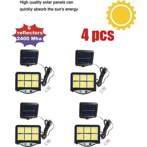 4pcs seperable 120LED Solar Motion Sensor Wall Light Outdoor Waterproof Garden Solar Lamp Street Garden security lighting indoor