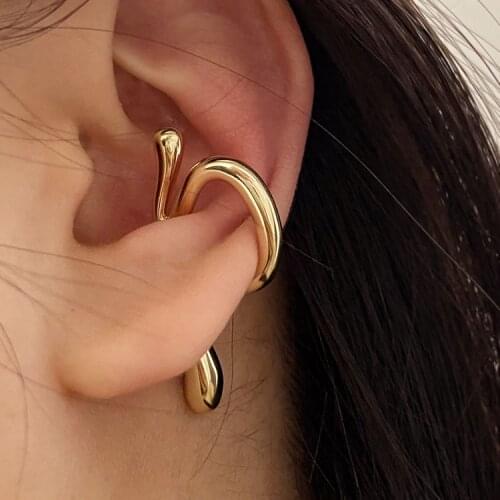 Unusual Special Design Non Piercing Clip Earrings For Women Personality Gold Irregular Metal Ear Clips Girls Jewelry