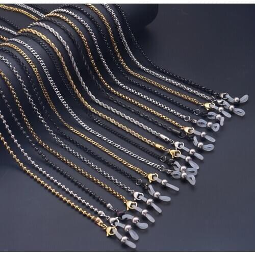 Stainless Steel Glasses Twist Chain for Men Women Silver Gold Hanging Neck Sunglasses Straps Face Mask Lanyard Cords Jewelry