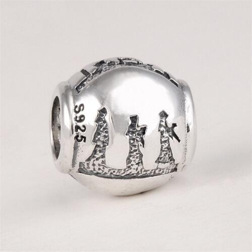 Authentic 925 Sterling Silver Nacht Religious Silent Night Charms Women DIY Jewelry Fit Silver Charm Bracelets for Women & Men