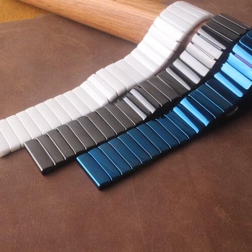 High Quality Polished new style Watch Strap Ceramic Black White Blue Bracelet Wristband Replacement 20MM 22MM Watchband belt men