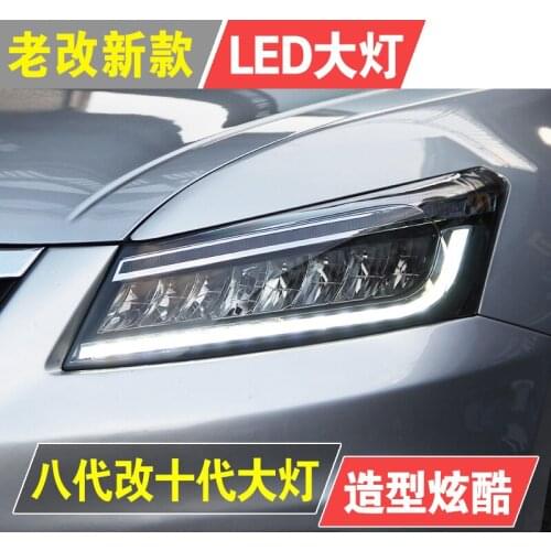 Tuning cars Headlight For Honda Accord G8 2008-2013 Headlights Full LED DRL Running lights Bi-Xenon beam dynamic signal