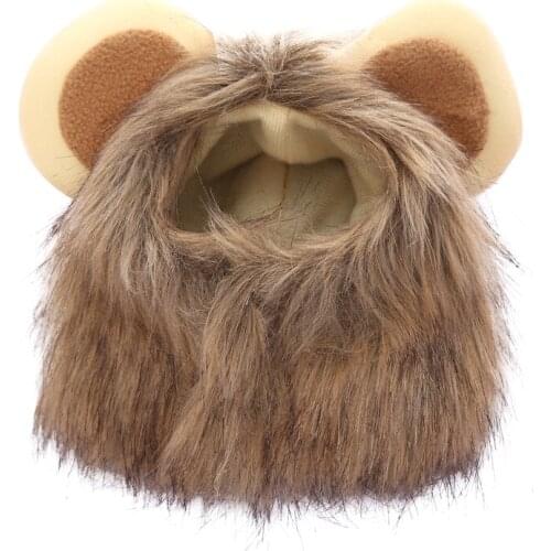 Funny Lion Cap For Cats Plush Mane Costume Hair Wig Costumes Small Dogs Christmas Halloween Toys
