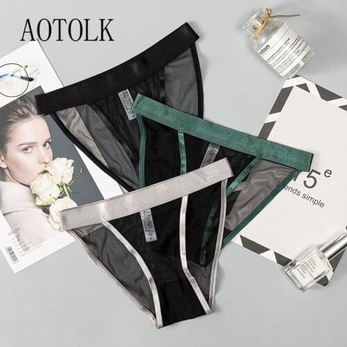 Womens Lace Panties Transparant Sexy Bikini Lingerie Underwear M-XL Briefs Female Fashion Underpants Solid Color Girls