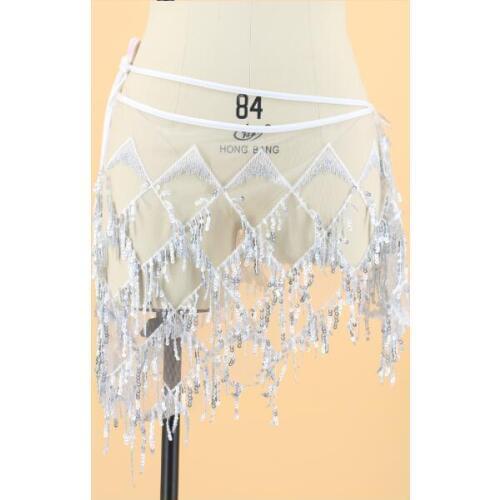 Sexy Belly dance costume waist chain Adult woman skirt Fringed triangle belt Latin dance hip towel
