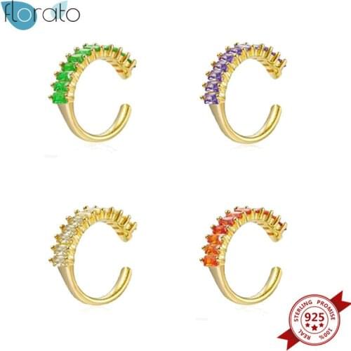 1PC 24k Gold-Plated /Silver Gold Ear Cuffs for Women Ear Clips Earrings no Piercing Shine Crystal Charming Wedding Party Jewelry