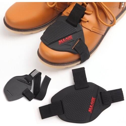 1PC Black Boot Shoes Protector Shift Protective Guard Soft TPU+ Non-slip Woven Belt Motorcycle Shifter Cover