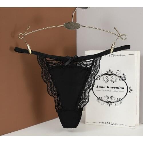 1Pcs New Sexy Lace Women Panties Bow Underwear Hollow Out Panties Thong Soft Breathable Seamless Briefs G-string Lingerie