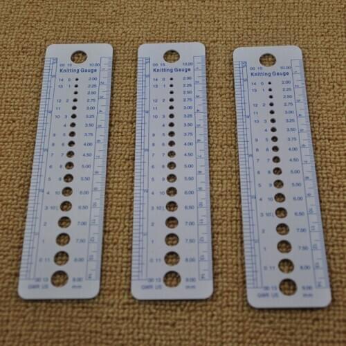 1Pc Knitting Needle Gauge Inch cm Sewing Ruler Tool Ruler Tool All In One 2-10mm US UK Canada Sizes Measure Sewing Tools