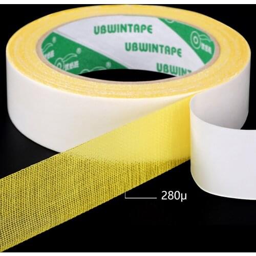 10m/Roll Yellow Oily Double-sided Tape Cloth Base Self Adhesive Tape For Home/Office/DIY Decoration Width 5mm-60mm