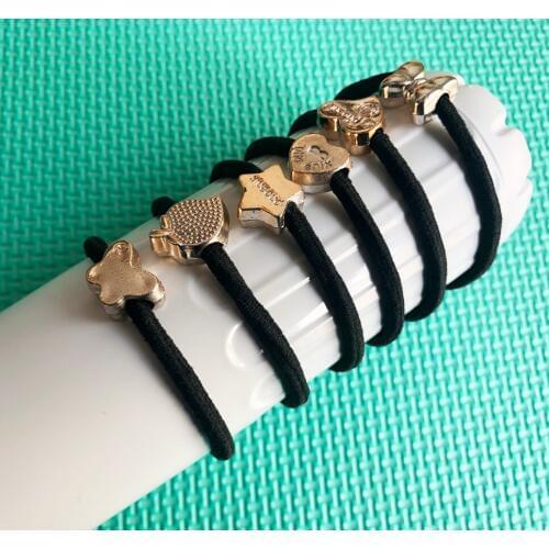 10pcs Korean Black Women Hair Accessories Bean Elastic Headband Hairband Belt Gum for Hair Turbantes Tiara De Cabelo Turbante