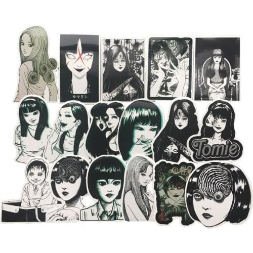 10packs/210pcs/lot Waterproof Classic Sticker Horror Comics Vortex Black White Mobile Phone Case Luggage Computer Decoration
