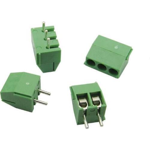 100PCS 3.5mm Pitch Screw Terminal Connector 2 Pin 3 Pin Straight Leg KF350 Copper Green PCB Terminal Blocks