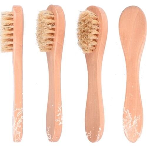 100pcs Natural Bristles Brush Wood Dry Skin Bath Brush Remove Dead Skin Face Nail Brush