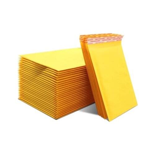 100pcs Yellow kraft Bubble Envelope Mailing Bags Shockproof Anti Pressure Packaging Courier Bags