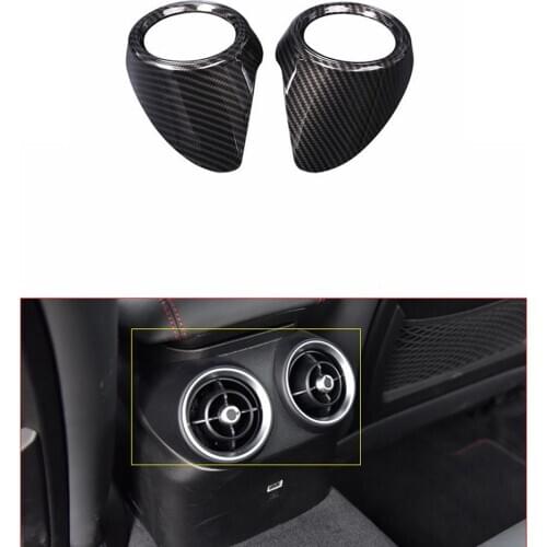 Dashboard Air Vent Frame Cover Carbon Fiber for Alfa Romeo Giulia 2017-2018 2PCS