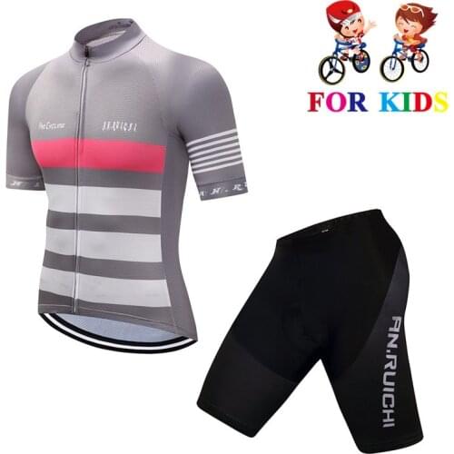 2021 Children Breathable Cycling Clothing Boys Girls Bike Jersey Pad Shorts Sets Team Bicycle Kids MTB Quick Dry Riding Suits