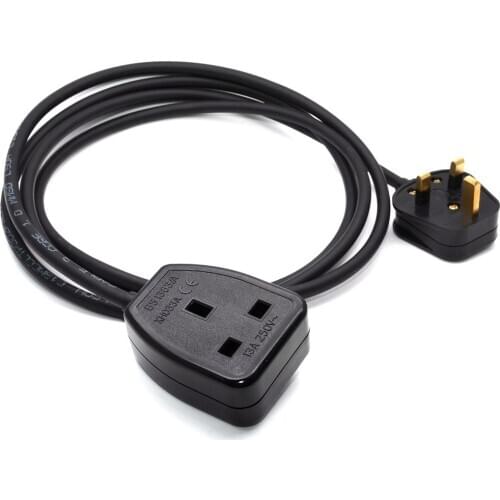 3*1.5 mm Electric Extension Cord UK 3Pin Male Plug to UK Female Socket Power Plug Adapter Cable 13A
