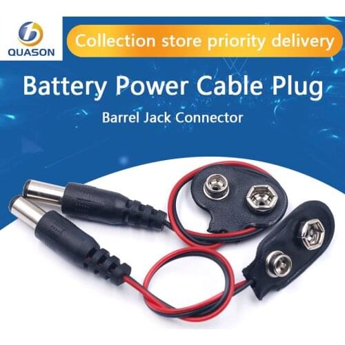 9V DC Battery Power Cable Plug Clip Barrel Jack Connector for Arduino DIY I T type