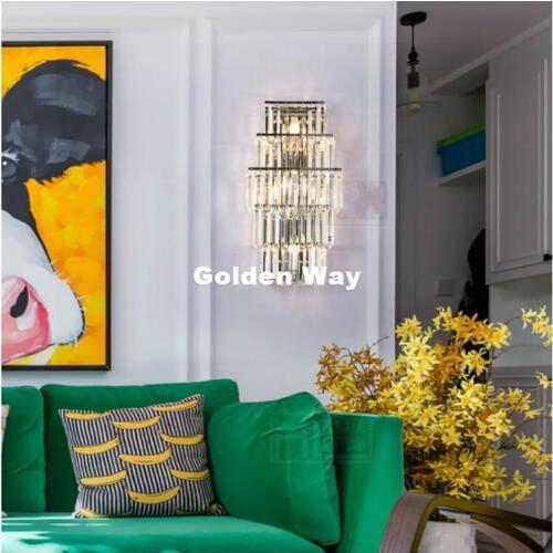 Free Shipping Crystal Wall Lamp for Living Room Decora LED Lights & Lighting Lobby Modern Style High-grade Crystal Wall Sconces