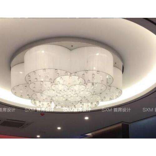C Large hotel crystal chandelier duplex villa high-grade Chinese style teahouse ceiling crystal lamps
