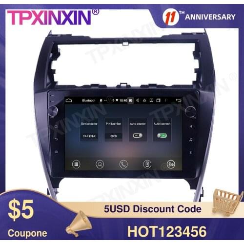 For Toyota CAMRY 2012--2017 Touch Screen 4+128G Android 10 GPS IPS Car Multimedia Tesla Player Head Unit Audio Radio Navigtion
