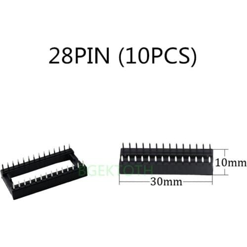 2.54mm Pitch Dual Row DIP IC Sockets Solder Type Adaptor 28 PIN Electronic Components Socket Adapter Connector