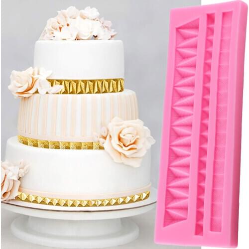 Riveted Metal Lace Border Silicone Mold Wedding Cupcake Topper Fondant Cake Decorating Tools Candy Clay Chocolate Gumpaste Mould
