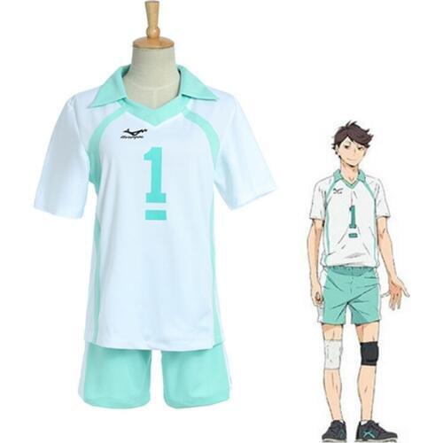 Japanese Anime Haikyuu Oikawa Tooru Cosplay Costume Volleyball Jerseys High School Sportswear Uniform Unisex Top + Pants