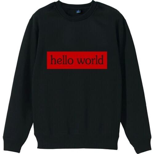 Hello World Geek C Program Std Namespace Code C++ Boy Man Crew Neck Sweatshirt Couple Clothes Teenager Fleece Pullover ZIIART