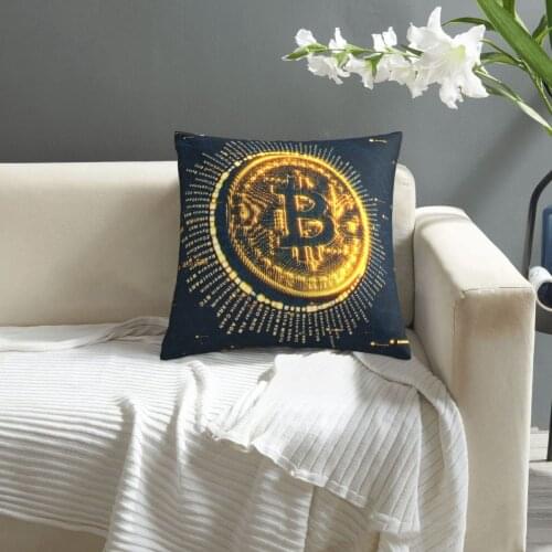 Bitcoin pillowcase printed cushion cover sofa waist pillow pillow cover