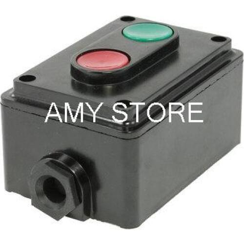 NC Red NO Green Flat Momentary Push Button Switch Station Box SPST 380V 5A