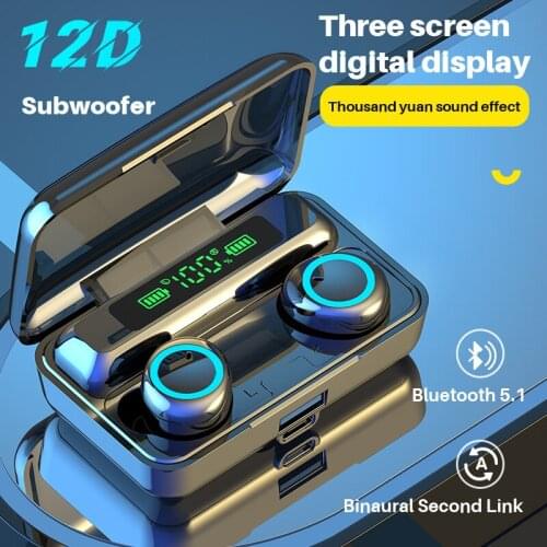 2021 Newly TWS 12D Stereo music Headset Wireless Bluetooth Earphone sports Headphones with Microphone Mini In-Ear Earbuds VS F9