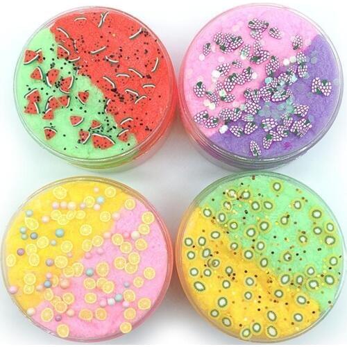 New 60/100ml Fruit DIY Mud Clay Slime Putty Plasticine Sludge Stress Relief Toy