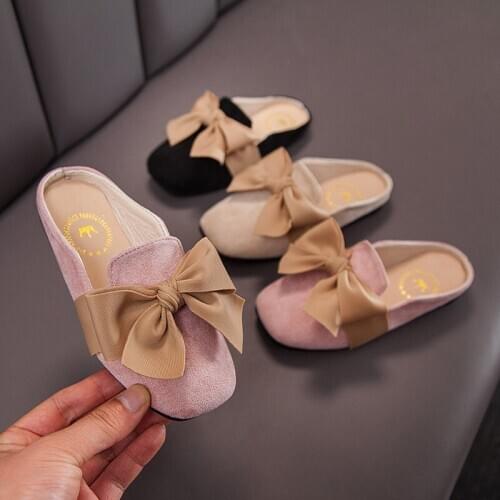 New Spring And Summer 2021 Comfortable Bowknot Girls Slippers Casual Shoes Fashion Childrens Shoes